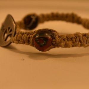 Macrame Style Bracelet Made with Hemp Cord .